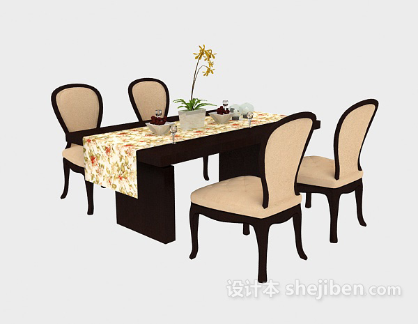美式四人餐桌椅