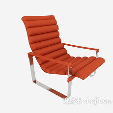 现代橙色休闲椅3d模型下载