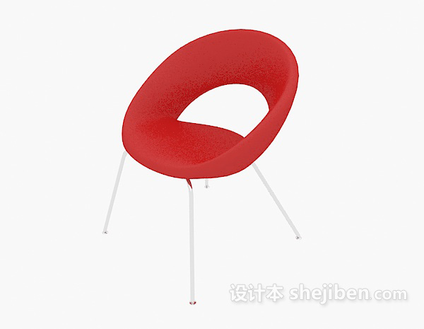 现代红色休闲椅