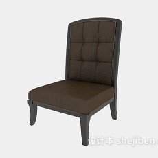 棕色高背休闲椅3d模型下载