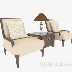东南亚单人沙发3d模型下载