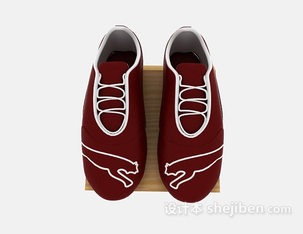 现代风格红色休闲鞋3d模型下载