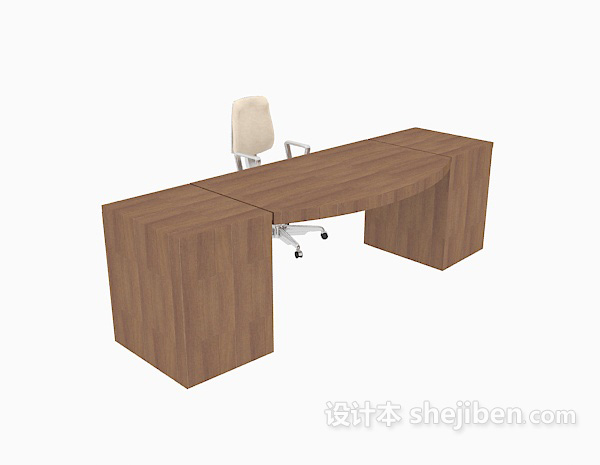 经理室办公桌椅3d模型下载