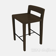 实木高脚椅3d模型下载