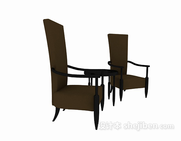 高背休闲沙发椅3d模型下载