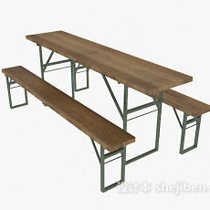 简单桌椅组合3d模型下载