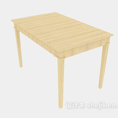 家庭实木餐桌3d模型下载