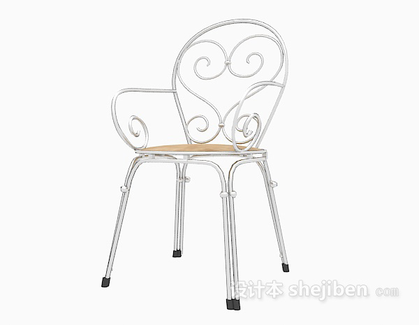 免费不锈钢扶手椅3d模型下载