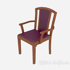 欧式实木扶手餐椅3d模型下载