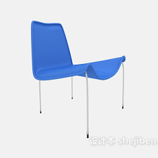 蓝色家居椅3d模型下载