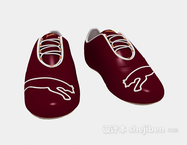 免费红色运动鞋3d模型下载