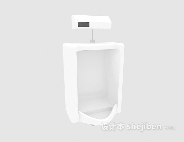 免费白色男士厕所小便器3d模型下载
