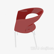 红色塑料休闲椅3d模型下载