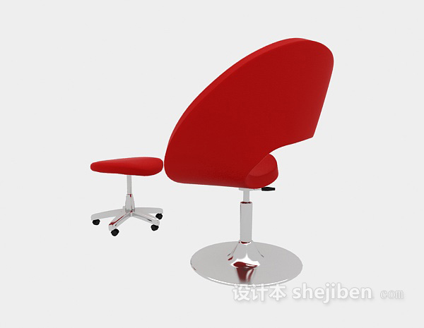 现代红色休闲椅凳