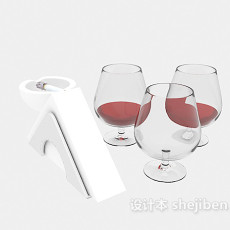 红酒杯、烟灰缸3d模型下载