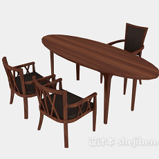 洽谈桌椅组合3d模型下载