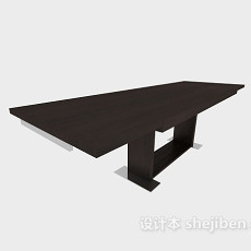 现代实木边桌3d模型下载
