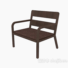 现代休闲木椅3d模型下载