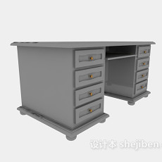 经理实木办公桌3d模型下载