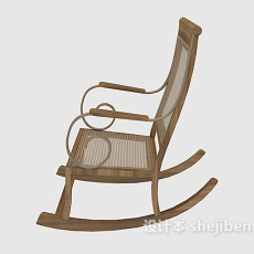 木质摇椅3d模型下载