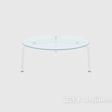 现代玻璃沙发茶几3d模型下载