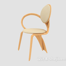 个性实木休闲椅3d模型下载