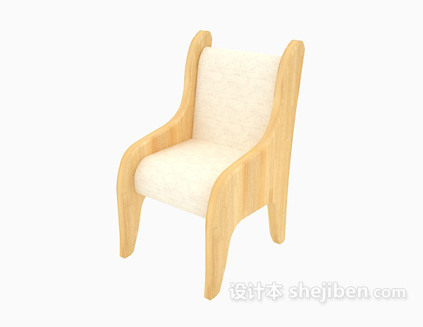 实木儿童餐椅3d模型下载