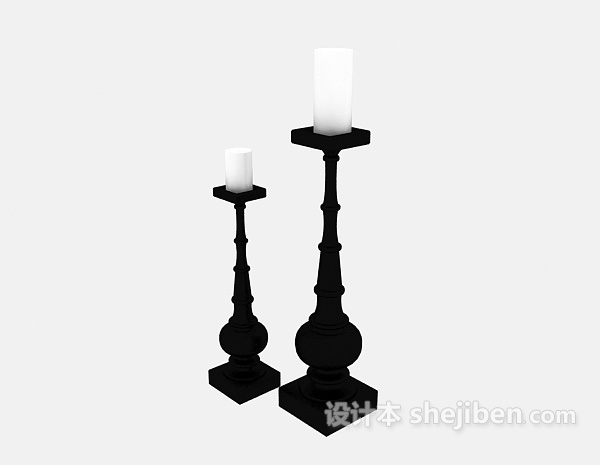 免费蜡烛灯具组合3d模型下载