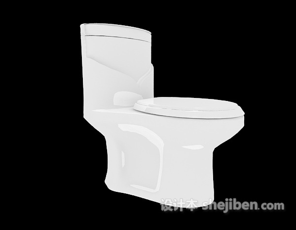 浴室白色马桶3d模型下载