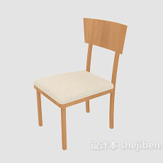 现代棕色木椅3d模型下载