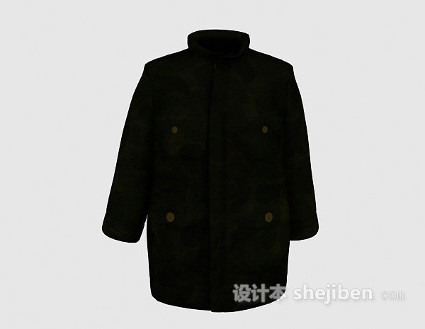 现代风格黑色大衣3d模型下载