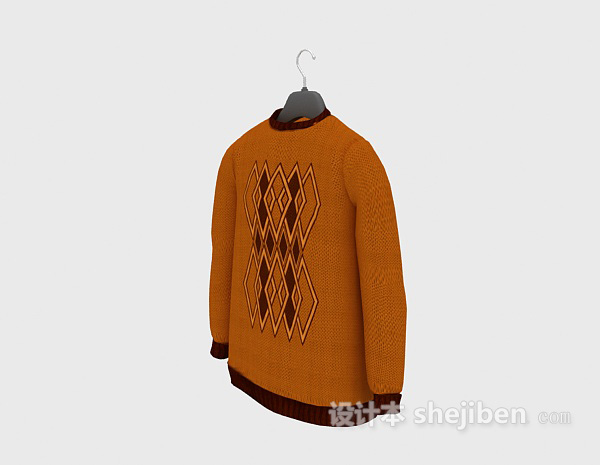 免费橙色毛衣3d模型下载