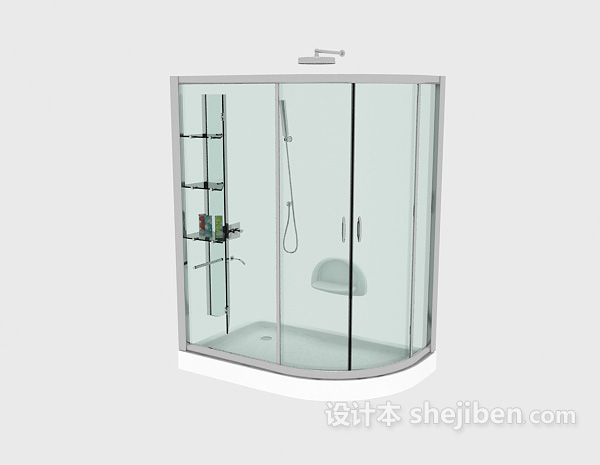现代风格玻璃浴室3d模型下载