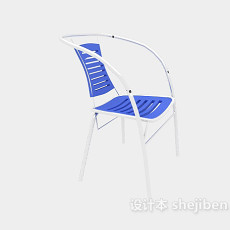 简约蓝色休闲椅3d模型下载