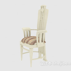 白色欧式餐椅3d模型下载