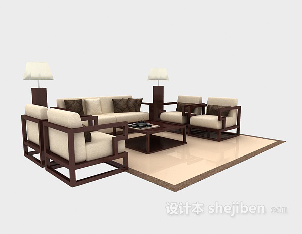 中式风格沙发组合