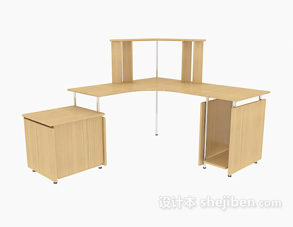 整体办公桌3d模型下载