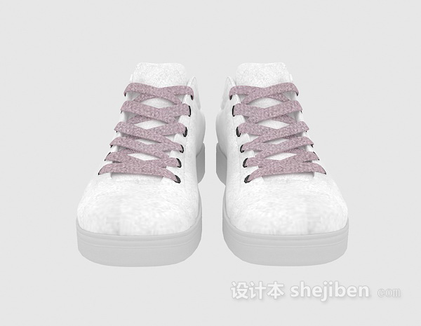 现代风格白色布鞋3d模型下载