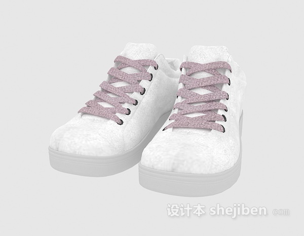 免费白色布鞋3d模型下载