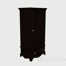 中式风格实木衣柜3d模型下载