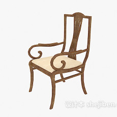 传统实木家具餐椅3d模型下载
