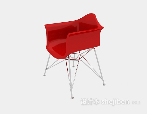 简约红色休闲椅子