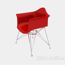 简约红色休闲椅子3d模型下载