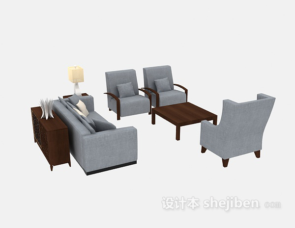 中式风格组合沙发
