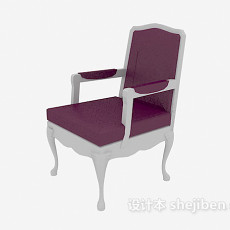 实木单人沙发椅3d模型下载