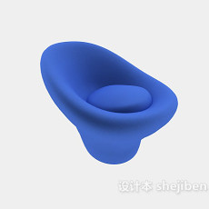 蓝色创意休闲椅3d模型下载