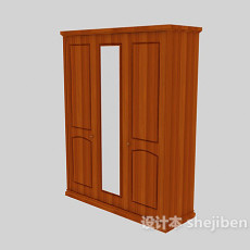 现代风格实木衣柜3d模型下载