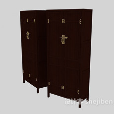 古典组合衣柜3d模型下载