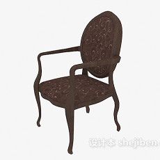 欧式木质扶手椅3d模型下载