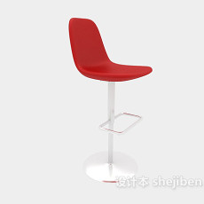 现代红色吧台椅3d模型下载